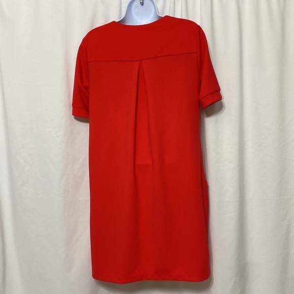 Superfoxx Nordstrom Shift Red V Neck dress Short Cap Sleeve  Pockets size small - Picture 2 of 3